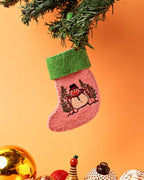Kerstornament | Vilten sneeuwpopkous | 10x3x19cm