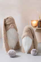 J-Line figuur Kerstman Winter - polyresin - wit/beige - L