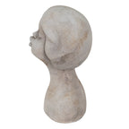 Buste meisje 11x10x18 cm beige steen