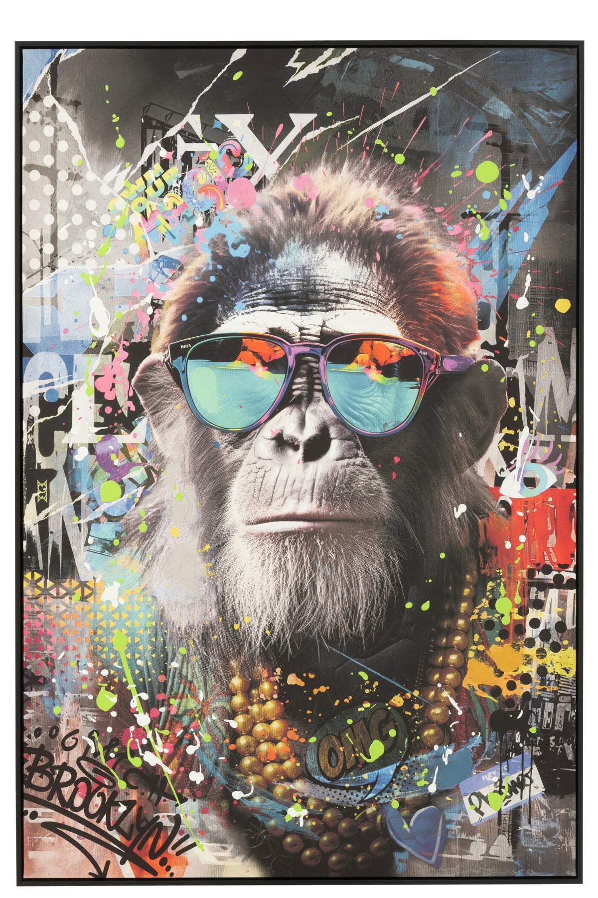 J-Line schilderij Monkey - canvas - mix