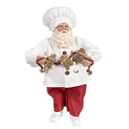Kerstdecoratie Beeld Kerstman 27 cm Wit Rood Textiel