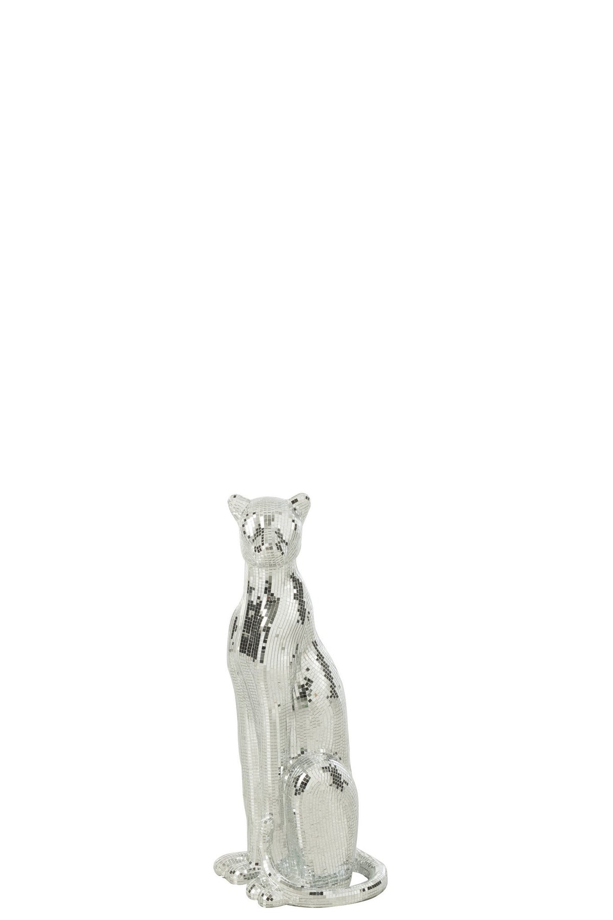 J-Line decoratie Luipaard Spiegel - hars - zilver - small