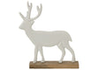 J-Line Hert op voet - aluminium - wit/naturel - large