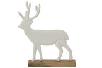 J-Line Hert op voet - aluminium - wit/naturel - large