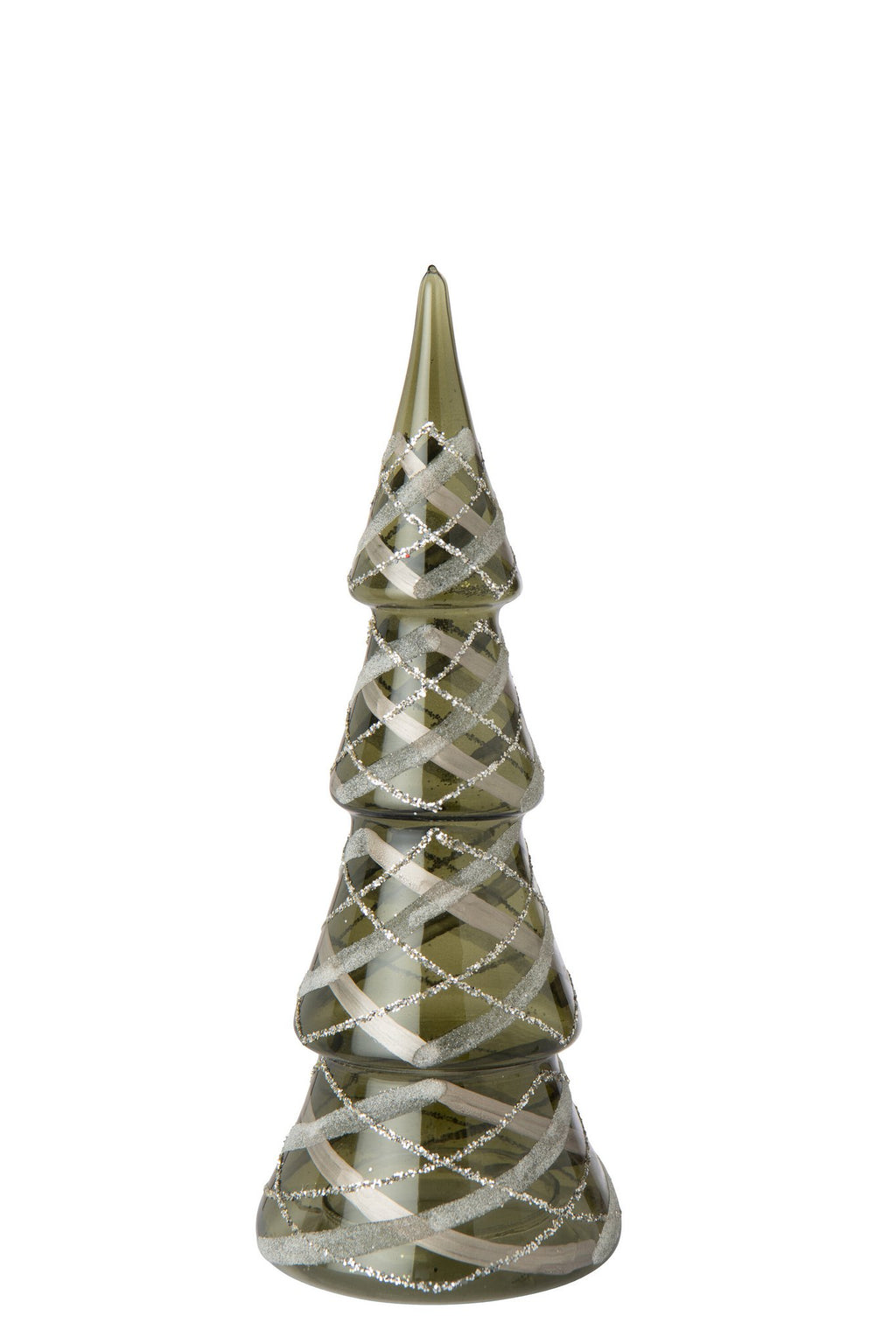 J-Line Boom met ruitmotief - glas - donkergroen/goud - small