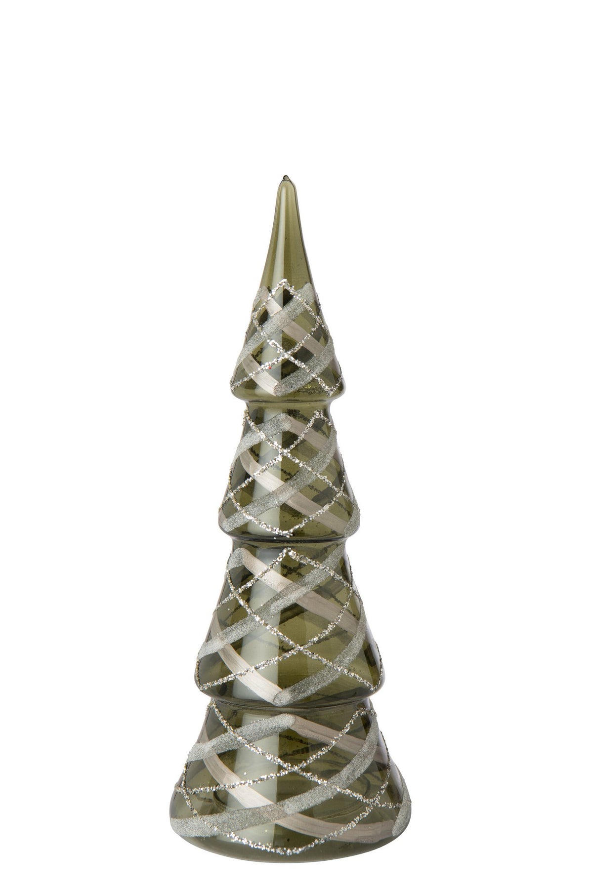 J-Line Boom met ruitmotief - glas - donkergroen/goud - small