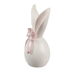 Decoratie Beeld Konijn 12x8x18 cm Wit Roze Kunststof