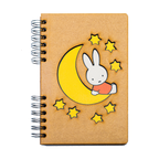 Duurzaam Houten Notitieboek – Komoni – Nijntje op de Maan – Miffy–on–the-Moon – Gerecycled papier – Navulbaar