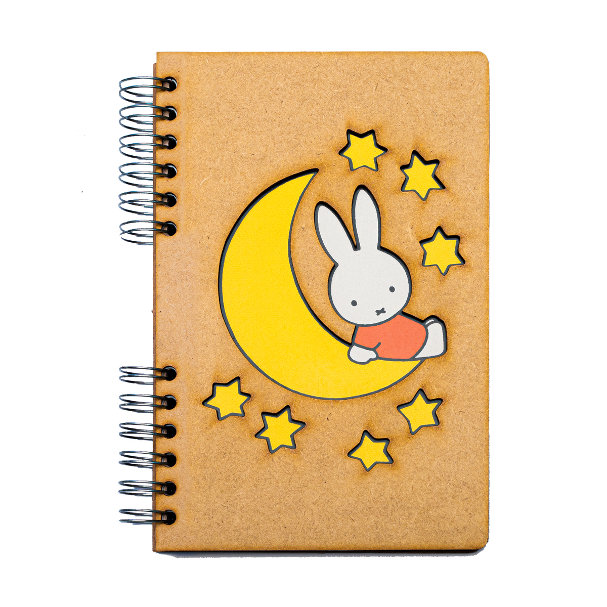 Duurzaam Houten Notitieboek – Komoni – Nijntje op de Maan – Miffy–on–the-Moon – Gerecycled papier – Navulbaar