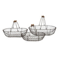 Opbergmand Set van 3 38x22x10 cm Bruin IJzer Mand