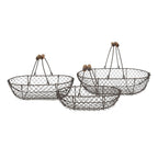 Opbergmand Set van 3 38x22x10 cm Bruin IJzer Mand