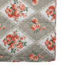 Bedsprei 140x220 cm Grijs Roze Katoen Bloemen Sprei