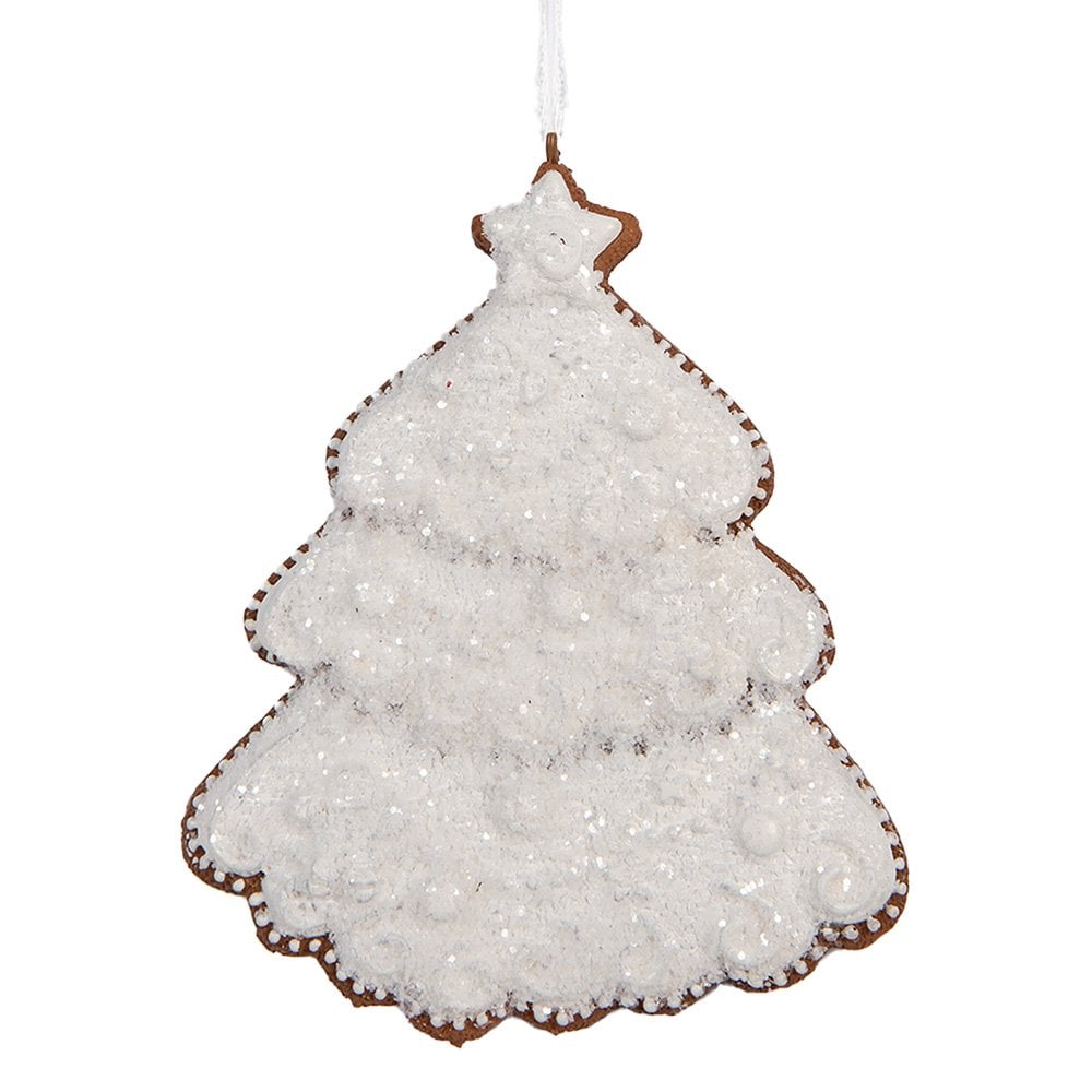 Kersthanger Kerstboom 9x1x10 cm Wit Kunststof