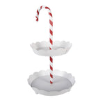 Etagère 2 laags Ø 29x47 cm Wit Metaal