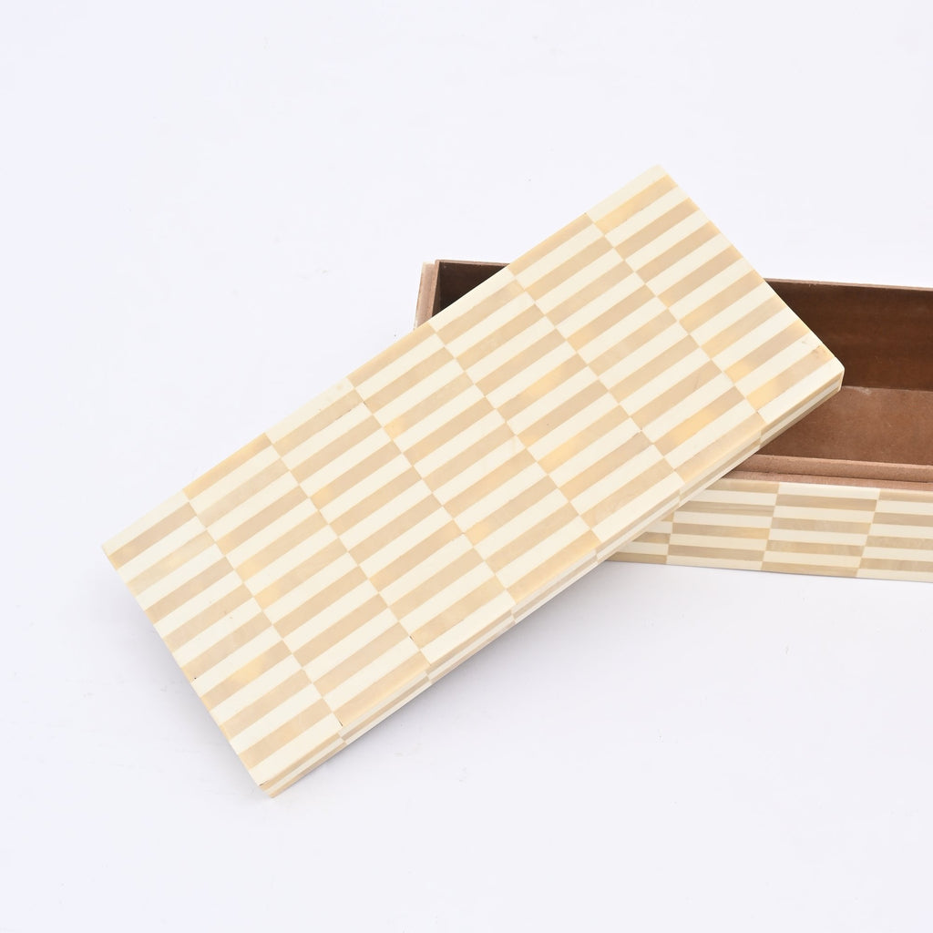 Alicia ivoorkleurige hars opbergdozen - Set van 3