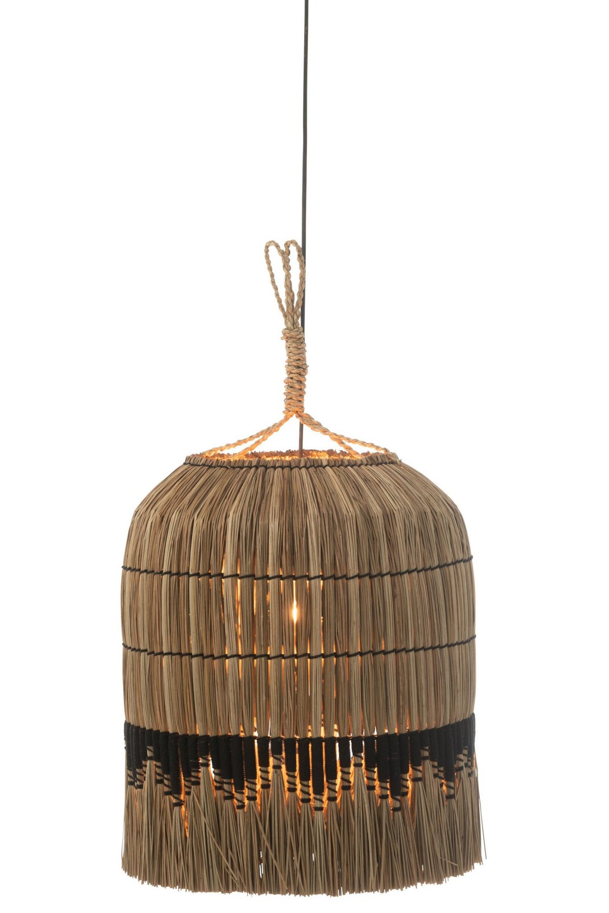 J-Line hanglamp Motief - gras - naturel/zwart