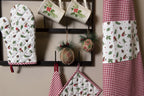 Theedoek 50x70 cm Rood Wit Katoen Ruit Vaatdoek