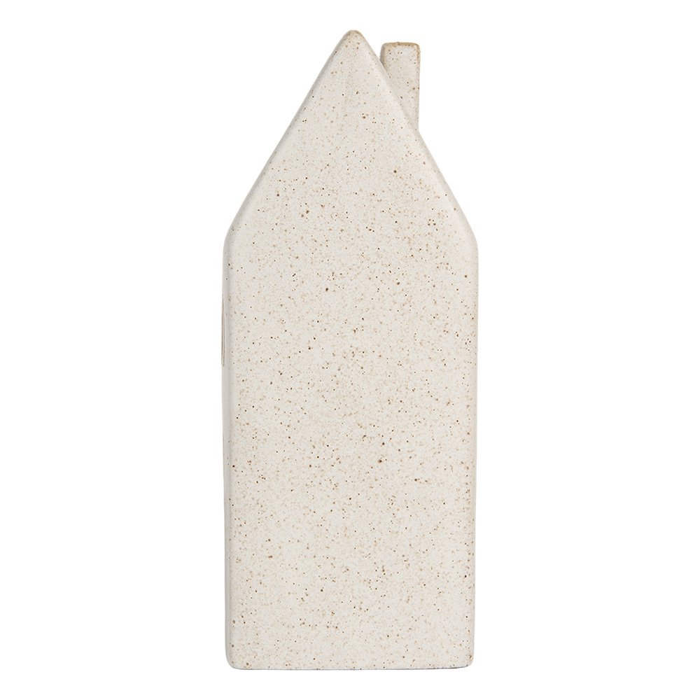Decoratie Huis met LED 7x6x19 cm Beige Keramiek