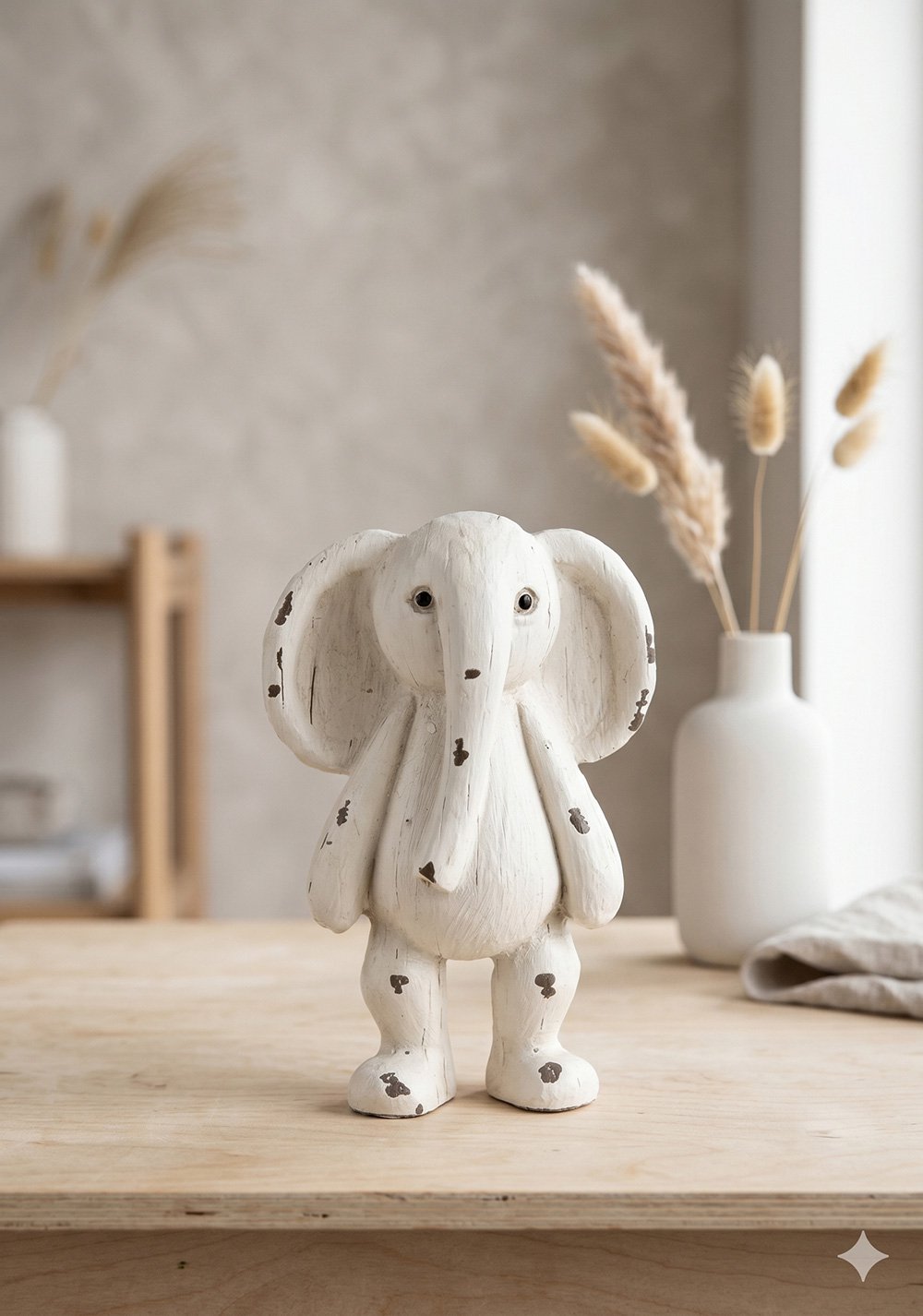 Beeld Olifant 5x4x10 cm Beige Bruin Polyresin