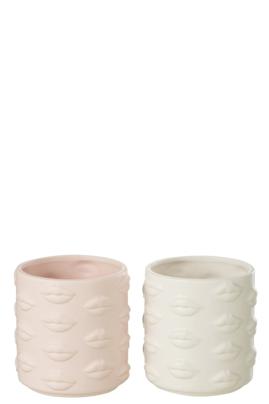 J-Line bloempot Kus Dolomiet - keramiek - roze - Ø 14 cm
