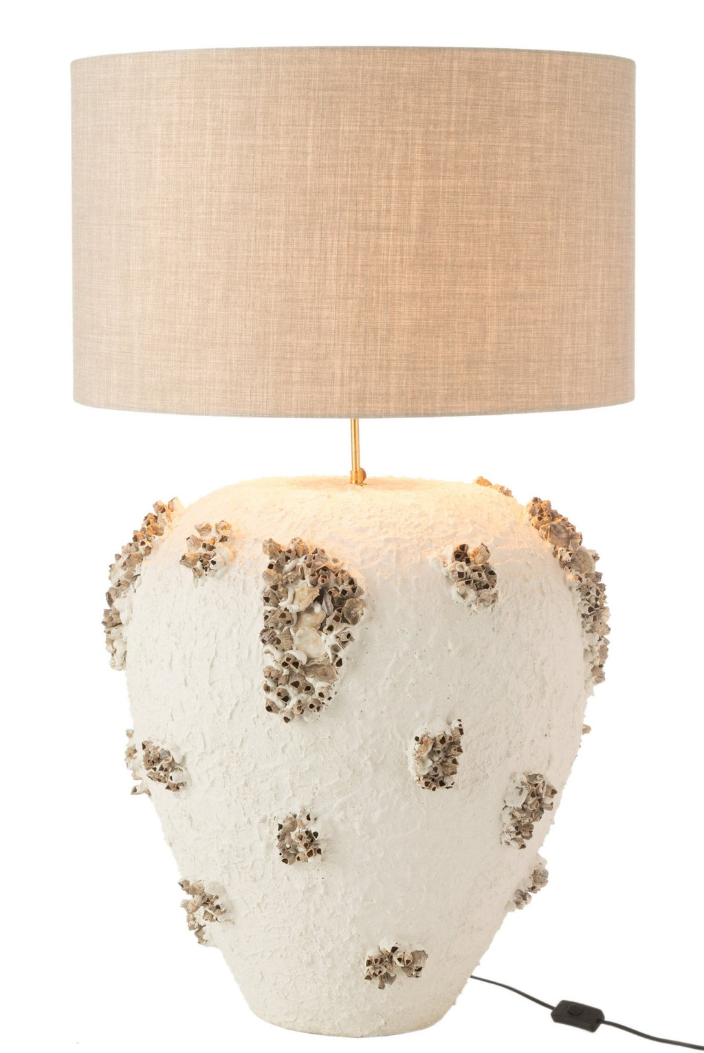 J-Line lamp + kap Jilly Terracotta - steen - wit/bruin