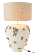 J-Line lamp + kap Jilly Terracotta - steen - wit/bruin