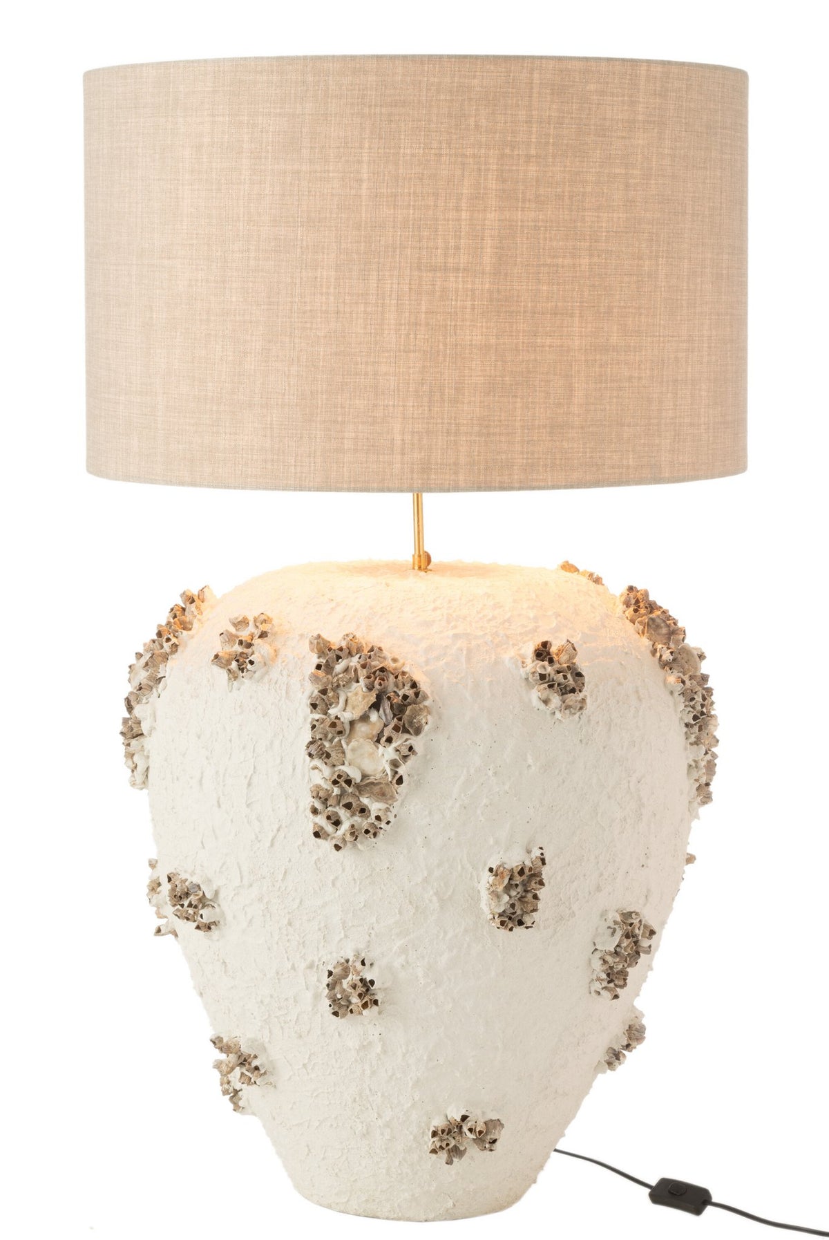 J-Line lamp + kap Jilly Terracotta - steen - wit/bruin