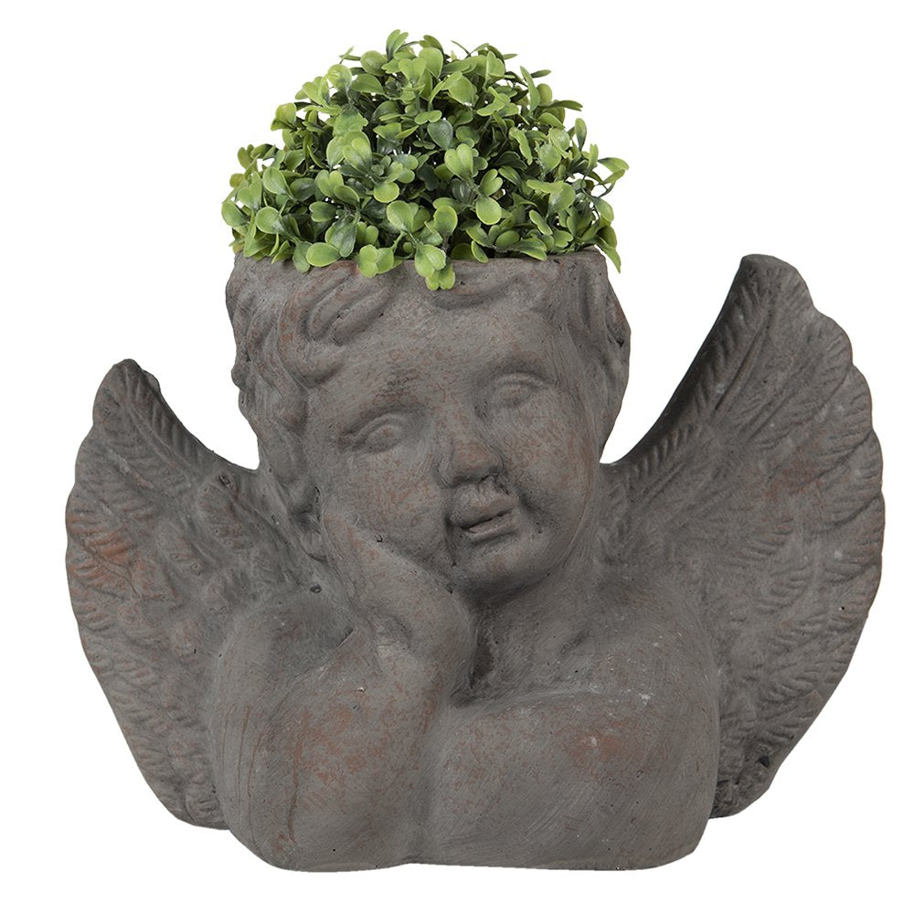 Bloempot Engel 30x13x20 cm Grijs Steen Bloempot Binnen
