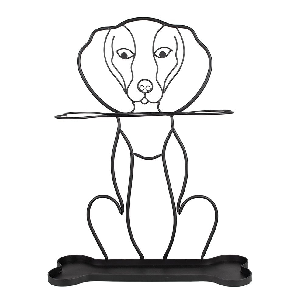 Paraplubak Hond 58 cm Zwart Metaal Parapluhouder