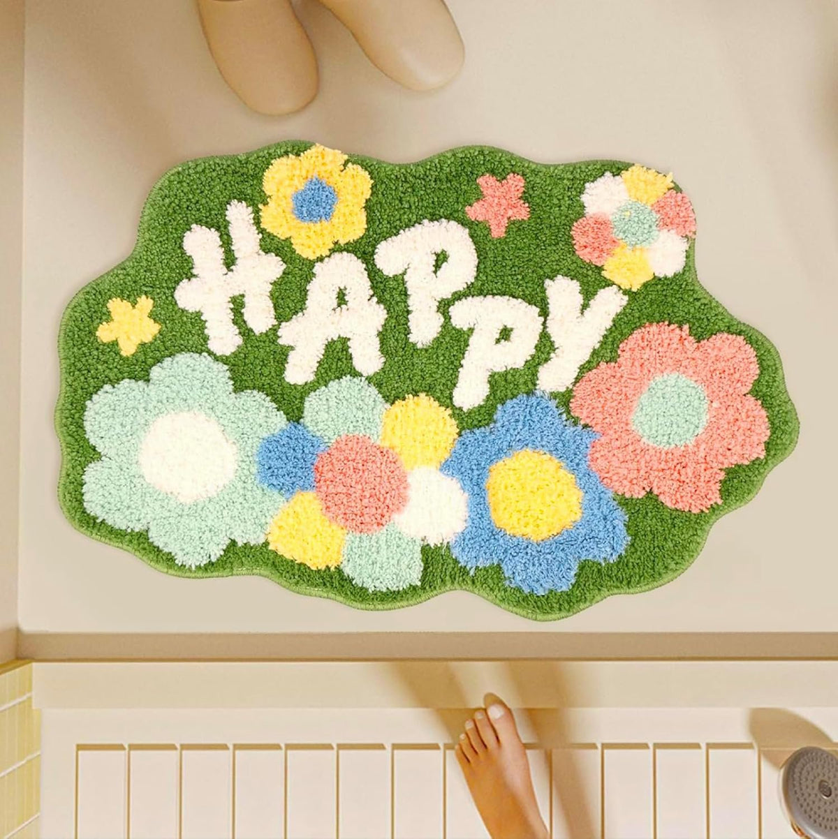 Happy superzachte antislip microvezelmat 2000 gsm (40x60 cm), 1 verpakking | Absorberend bad, keuken, deurvloermat