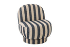 J-Line loungestoel Gestreept - textiel - blauw/gebroken wit