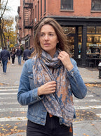 Sjaal Dames Print 90x180 cm Oranje Polyester Shawl Dames