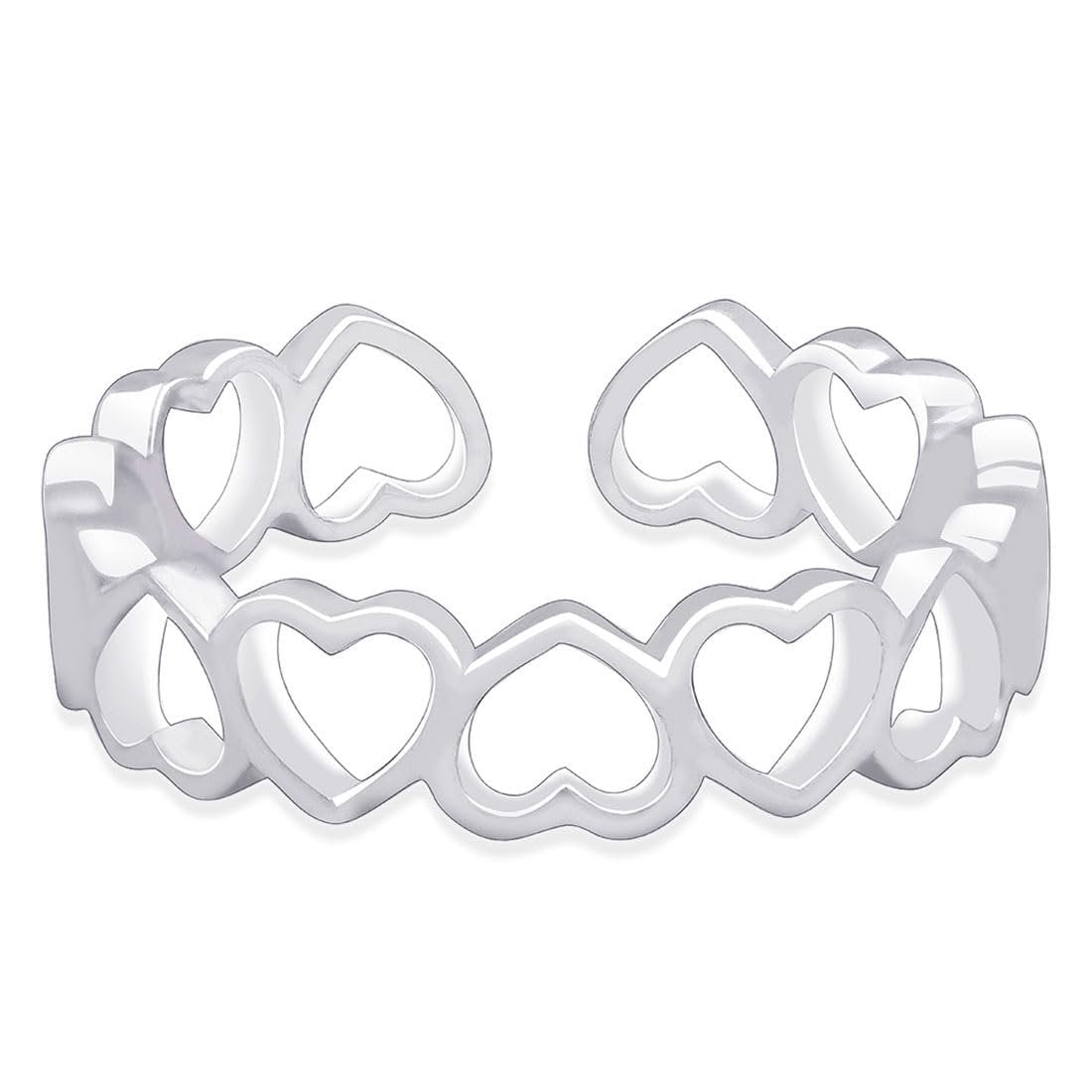Sterling zilveren hartjesring – damesmodering – 925 sterling zilver gerhodineerd – 1 jaar garantie op plating