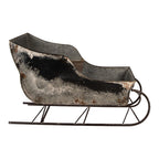 Kerstdecoratie Beeld Slee 123x46x74 cm Grijs Metaal