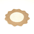 Gevlochten polyester placemat – beige – eettafelmat