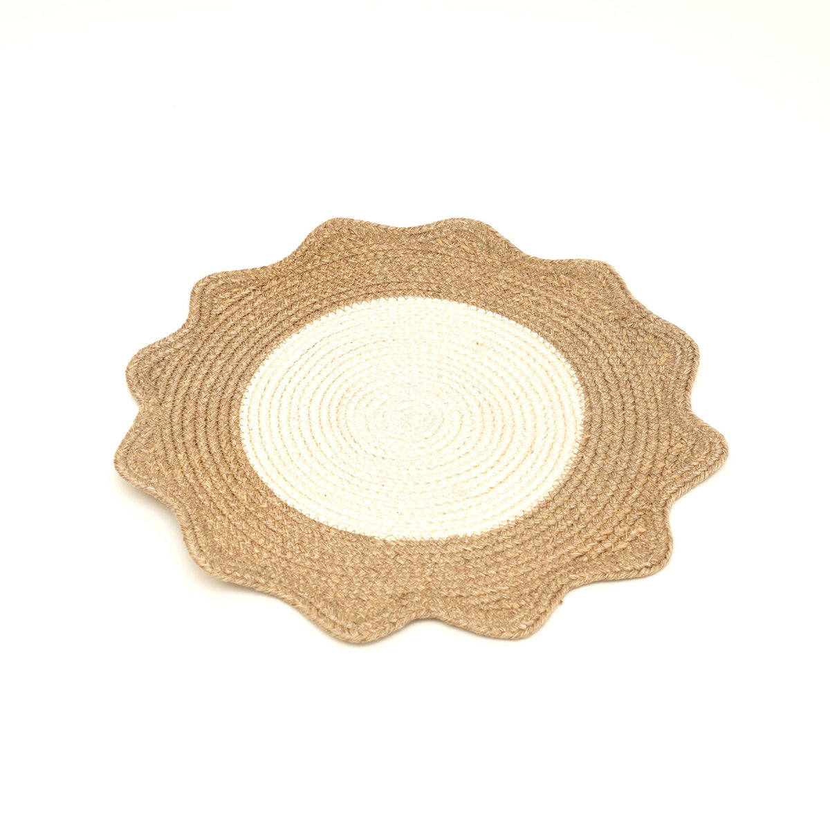 Gevlochten polyester placemat – beige – eettafelmat