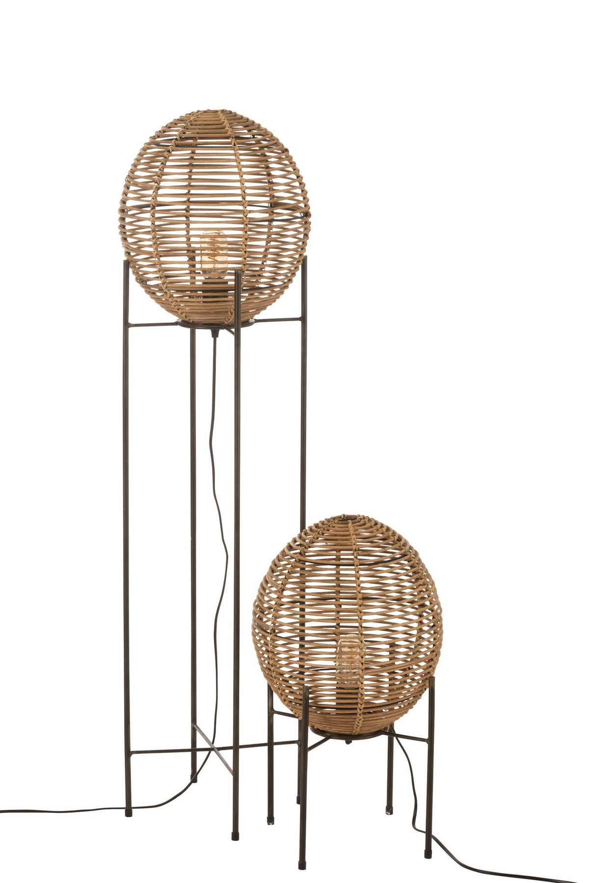 J-Line vloerlamp Op Frame - metaal/rotin - naturel- LC