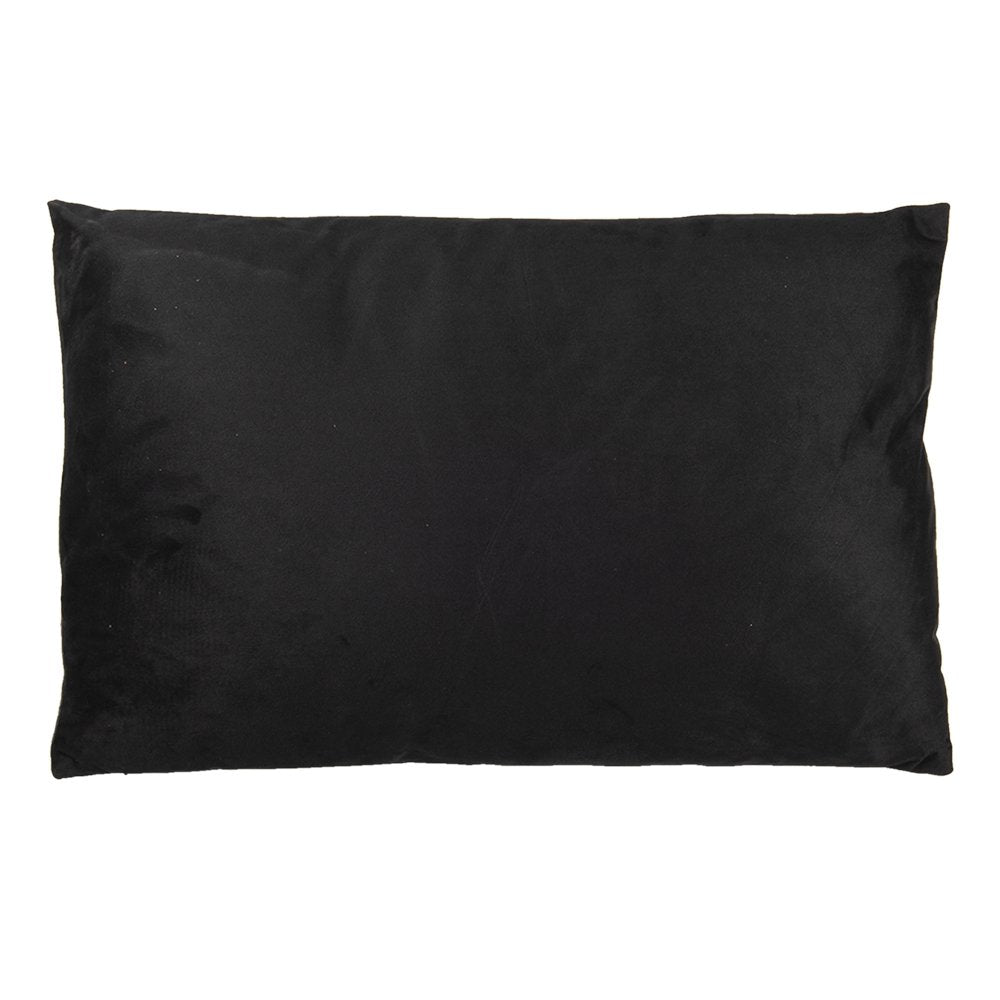 Sierkussen 60x40 cm Zwart Wit Polyester Bloemen Kussenhoes met Kussenvulling