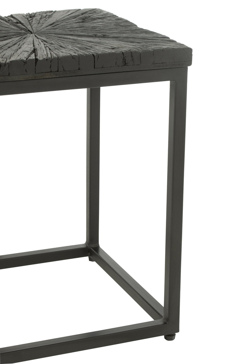 J-Line bijzettafel Shanil - hout/ijzer - zwart - set van 2