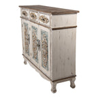 Dressoir Wit Bruin, Hout 126x40x112 cm