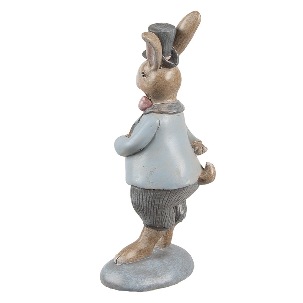Decoratie Beeld Konijn 19 cm Beige Blauw Kunststof