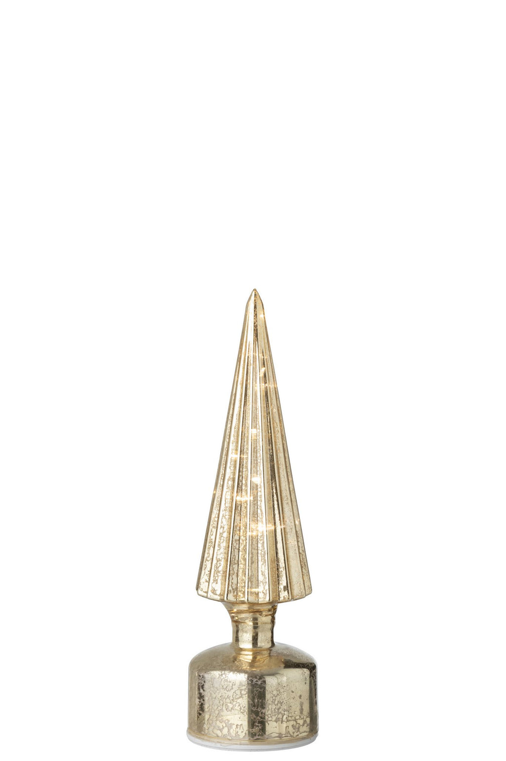 J-Line decoratie Kerstboom Draaiend - glas - goud - S - LED