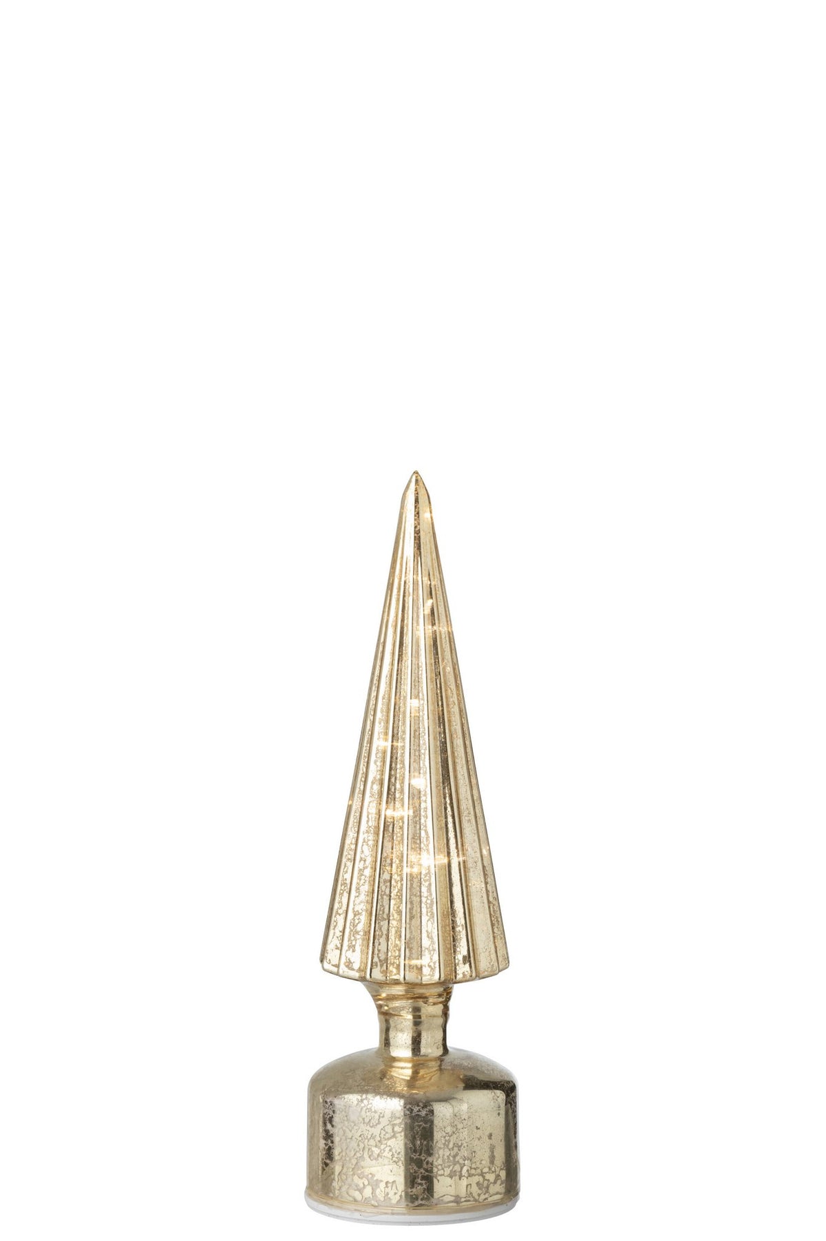 J-Line decoratie Kerstboom Draaiend - glas - goud - S - LED