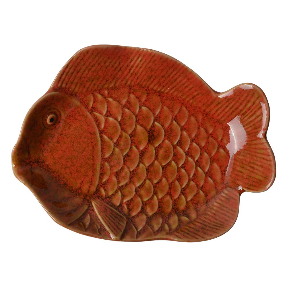 Decoratie schaal Vis 16x11x3 cm Oranje Keramiek