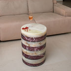 Salontafel rood marmer en witte onyx