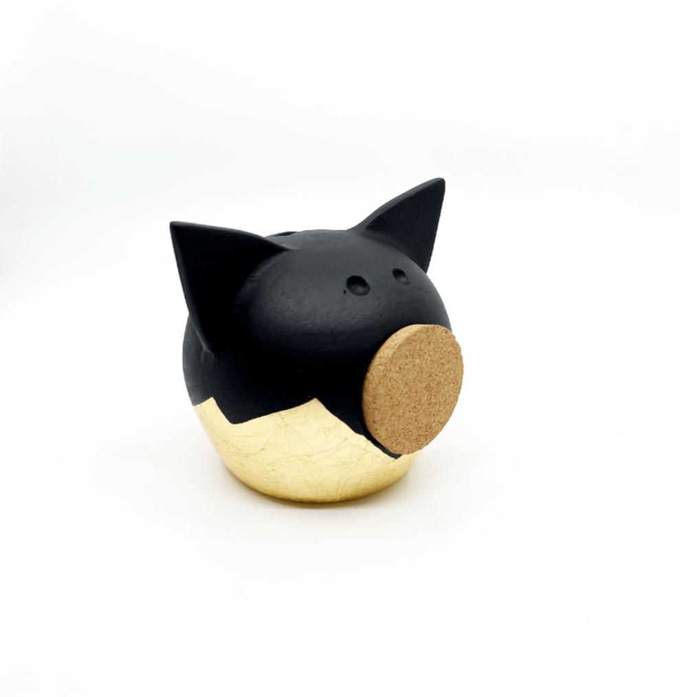 Verdeelde gouden piggy bank
