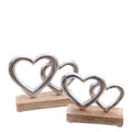 Dubbellhart op voet hout/alu 16cm