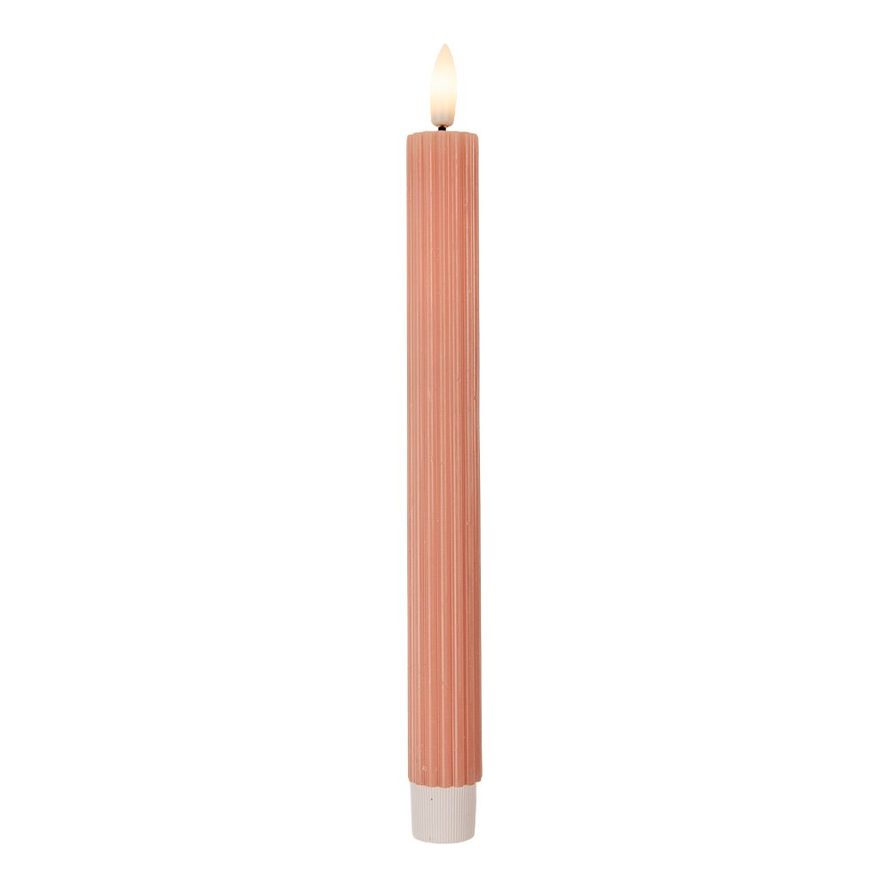 LED Dinerkaarsen set van 2 Ø 2x25 cm Roze Wax