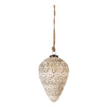 Kerstbal 21 cm Wit Glas Kerstboomversiering