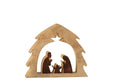 J-Line decoratie Kerststal in Huis - hout - naturel/bruin - M